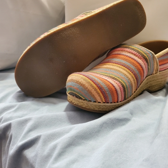 Dansko Red and Pink Clogs Comfortable Slip-On Design - Picture 3 of 6